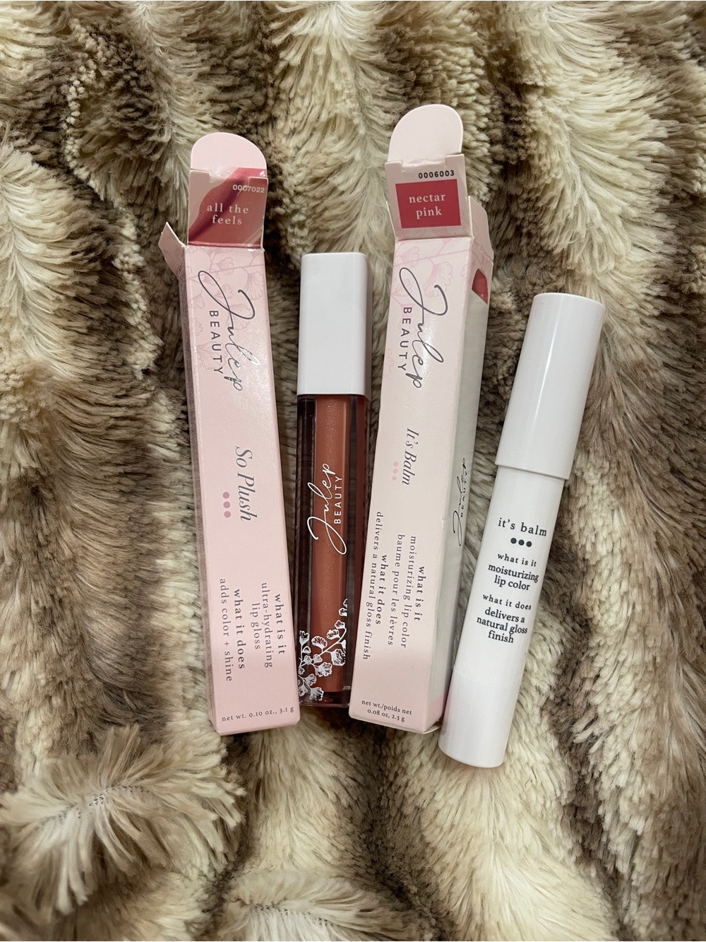 Julep Beauty So Plush Lip Gloss in All the Feels & It's Balm Lip Color Nectar